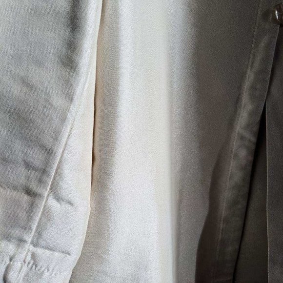 Lustrous Chic Swing Coat Light Jacket A-line shape, Pointed Collar, Tan - Picture 13 of 15